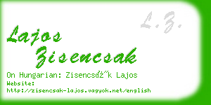 lajos zisencsak business card